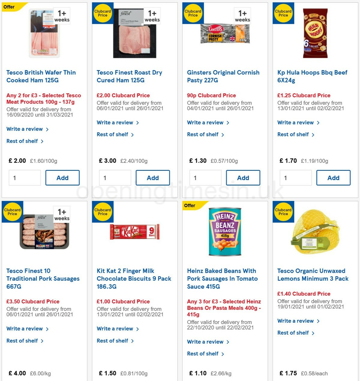 TESCO Offers from 20 January