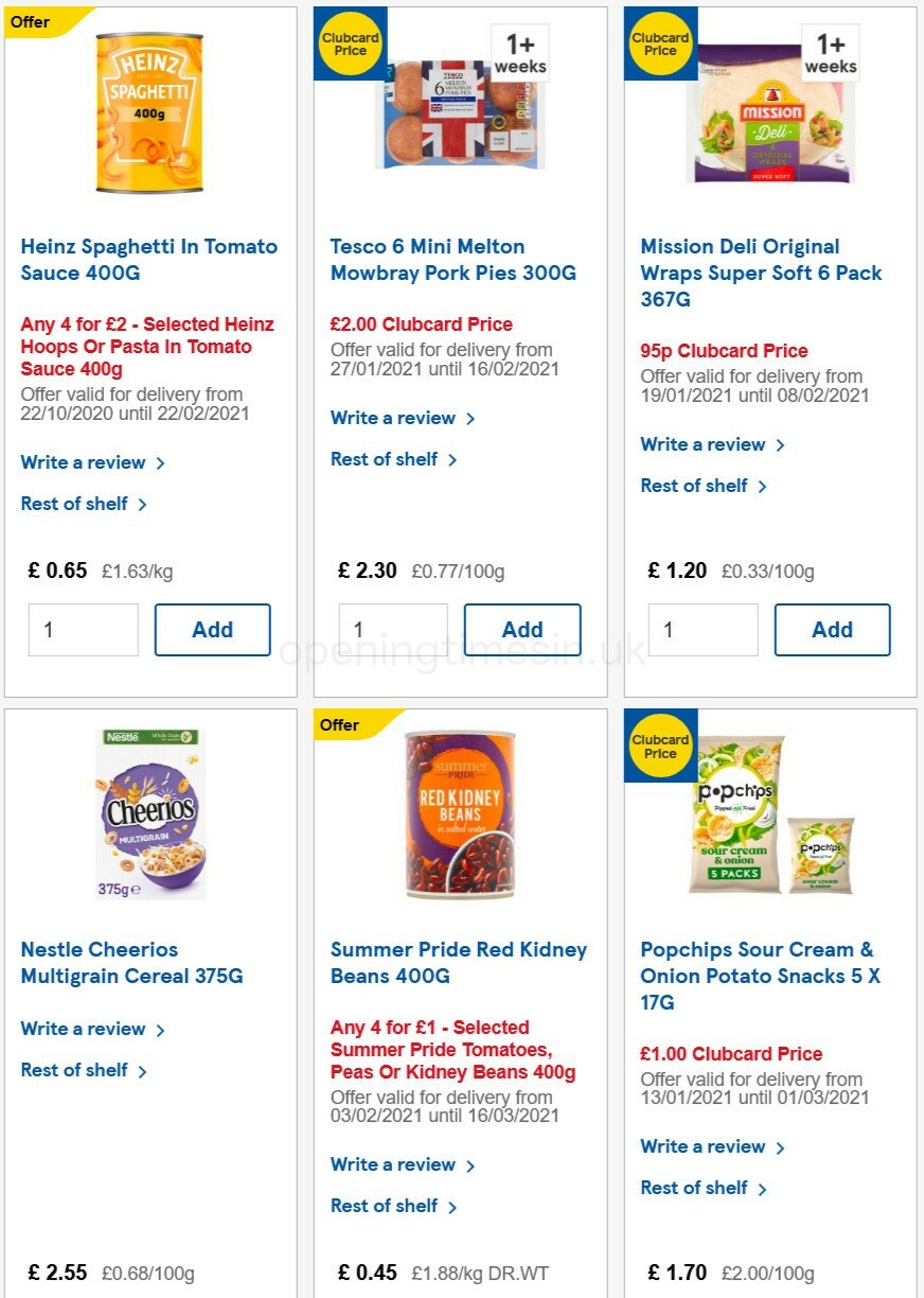 TESCO Offers from 3 February