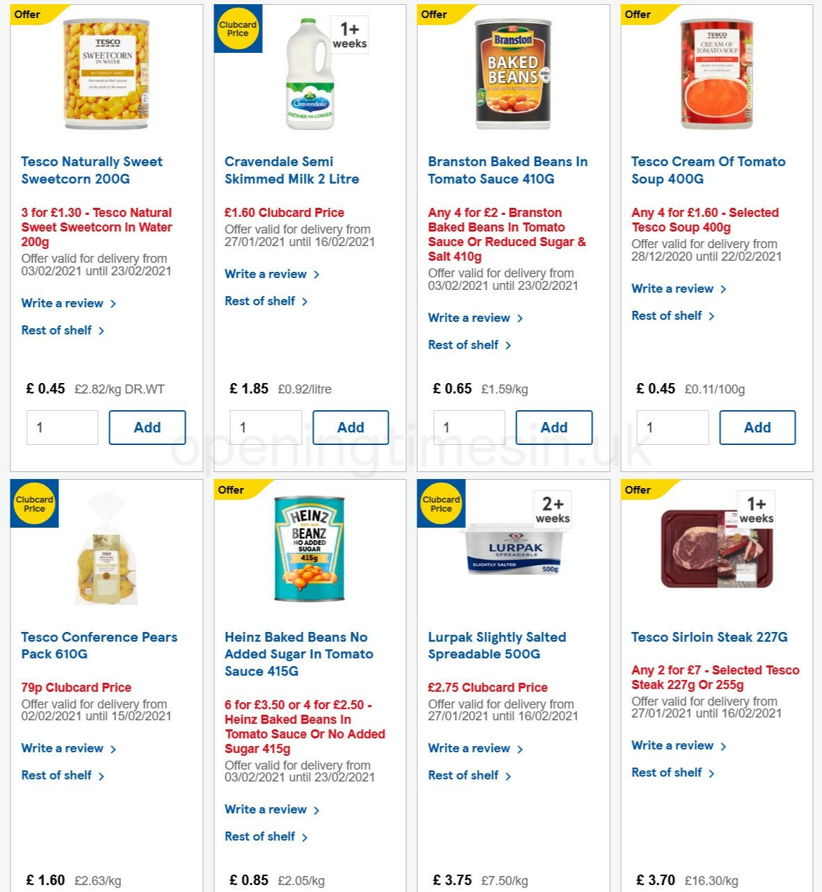 TESCO Offers from 3 February