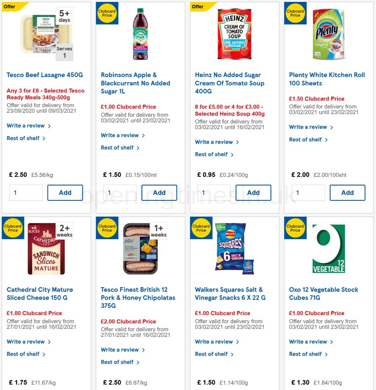 TESCO Offers from 10 February