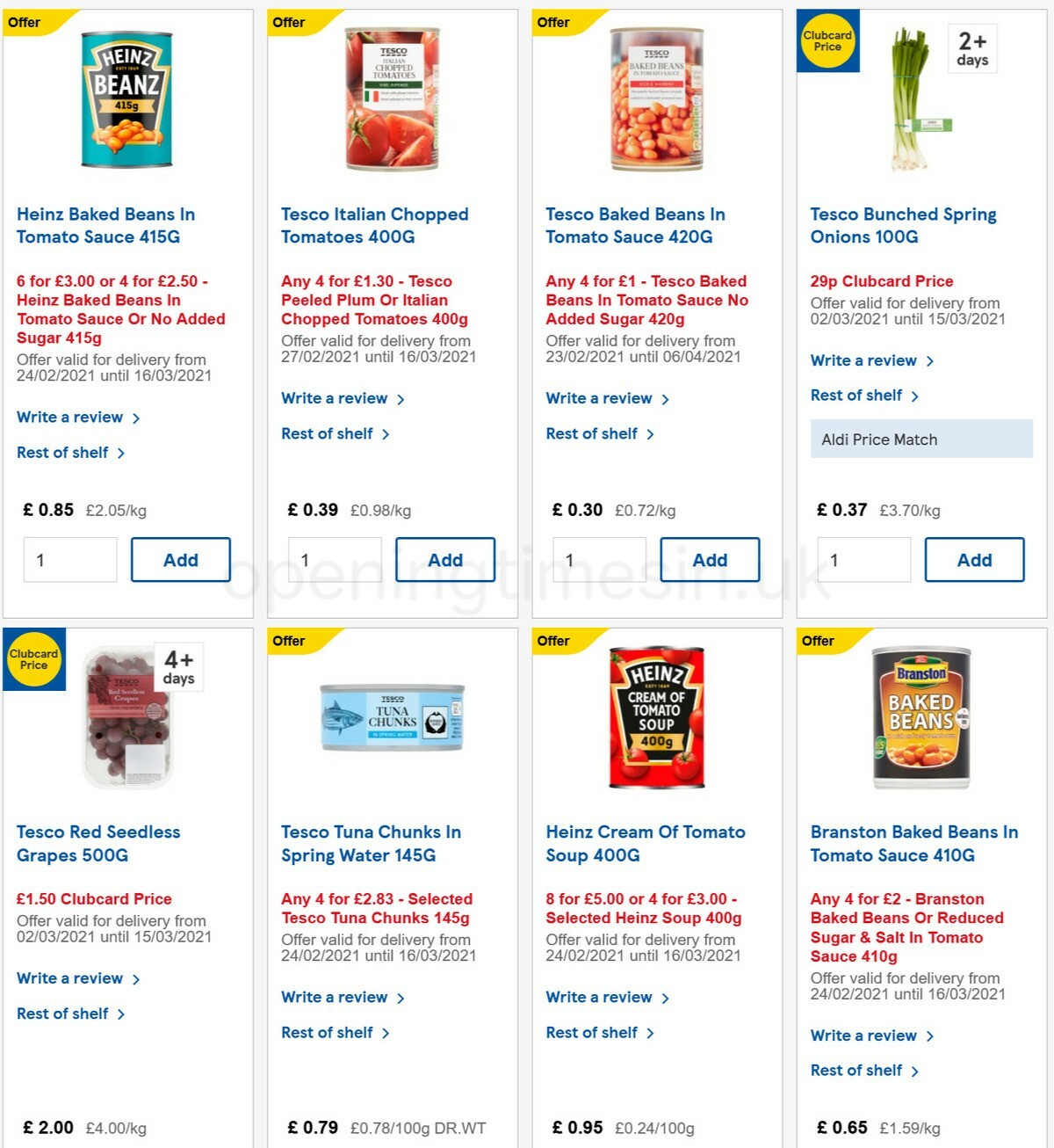 TESCO Offers from 3 March