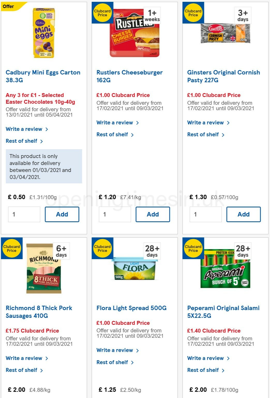 TESCO Offers from 3 March