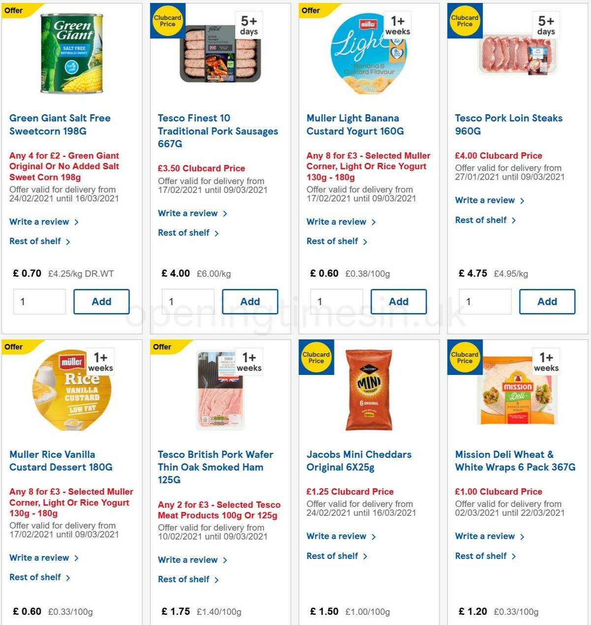 TESCO Offers from 3 March