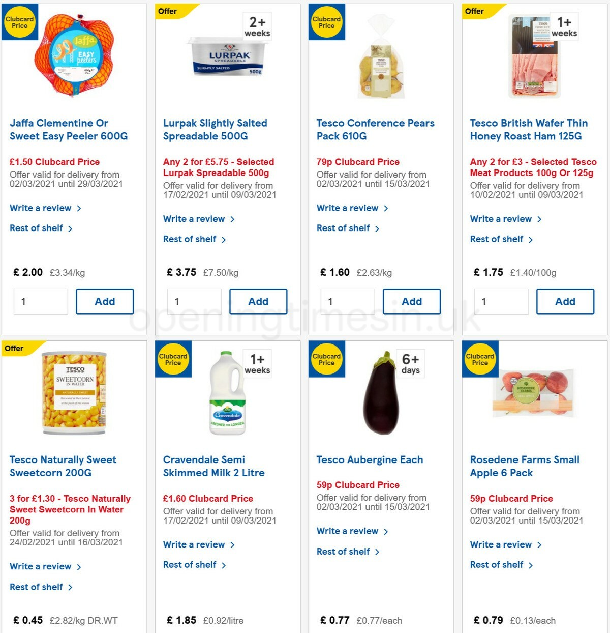 TESCO Offers from 3 March