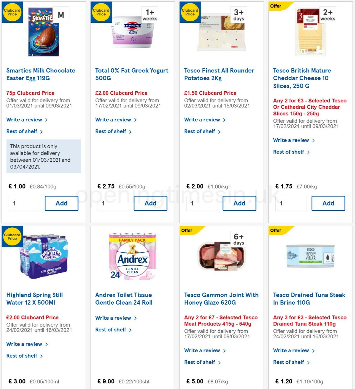 TESCO Offers from 3 March