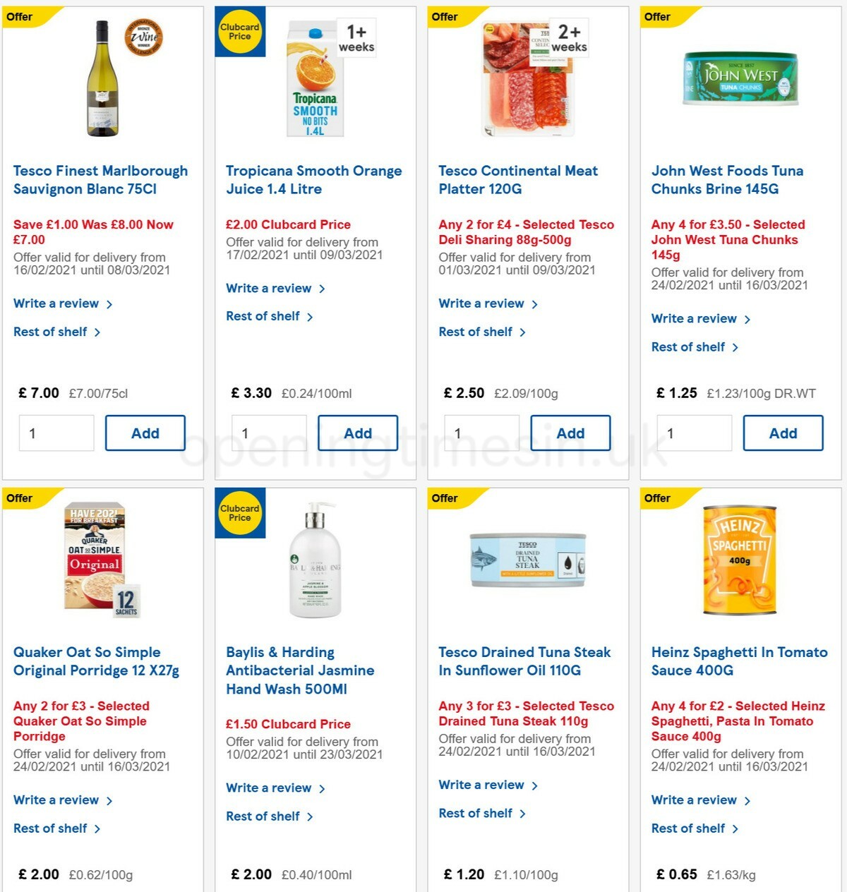 TESCO Offers from 3 March
