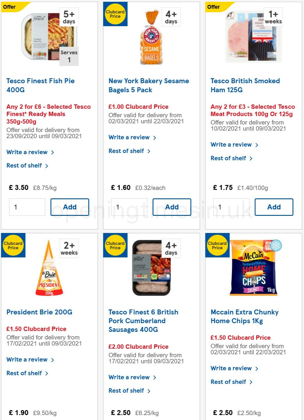 TESCO Offers from 3 March