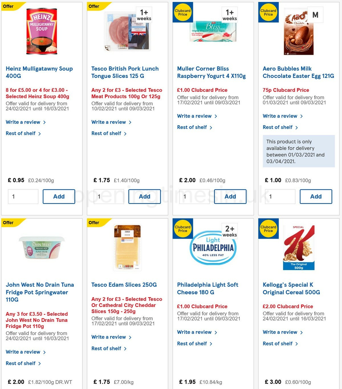 TESCO Offers from 3 March