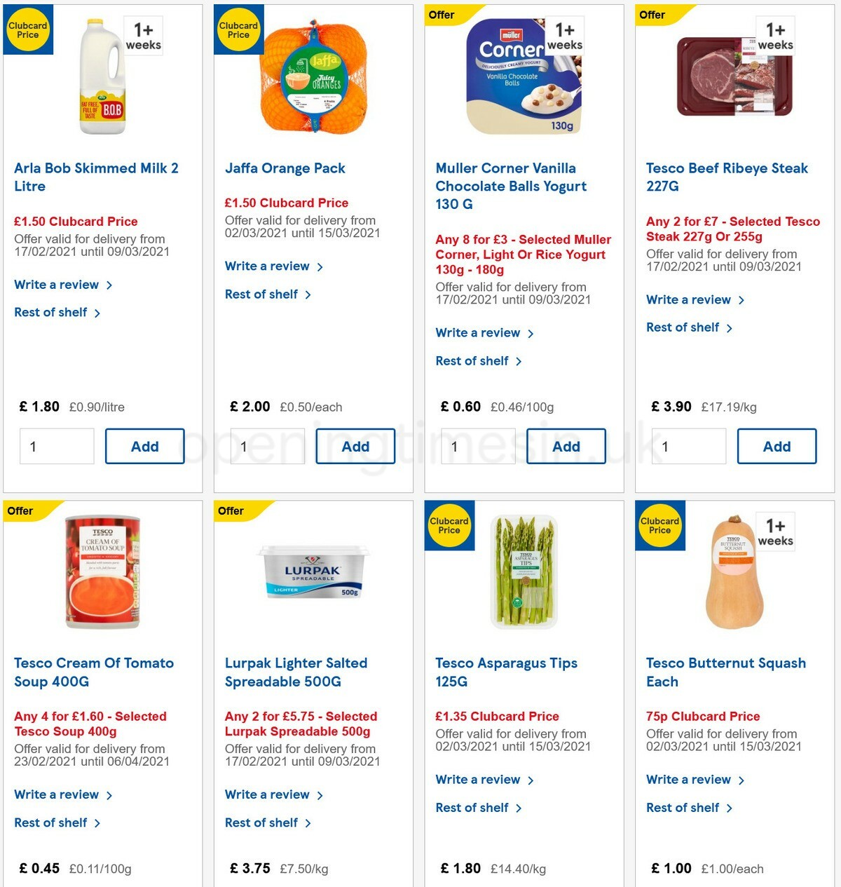 TESCO Offers from 3 March