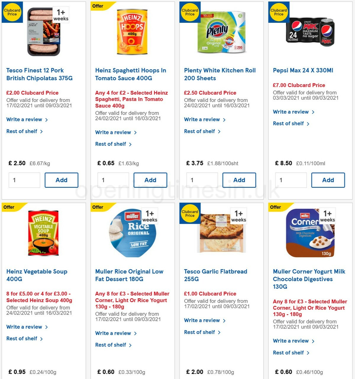 TESCO Offers from 3 March