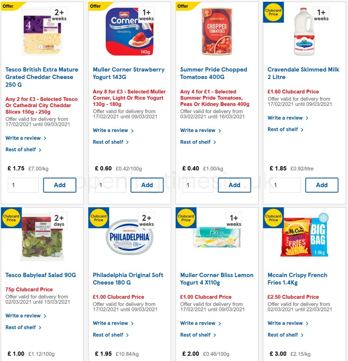 TESCO Offers from 3 March