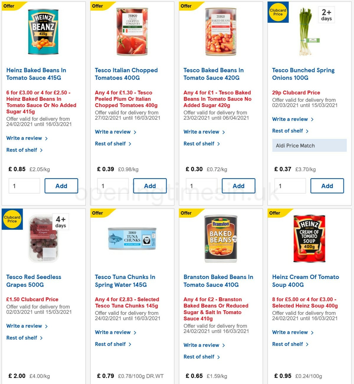TESCO Offers from 10 March