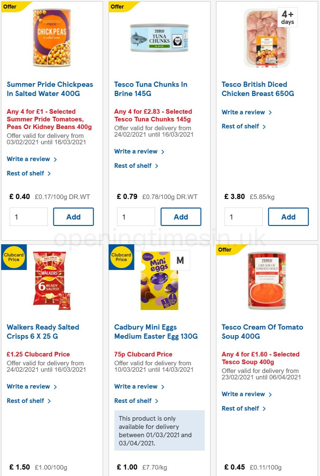 TESCO Offers from 10 March