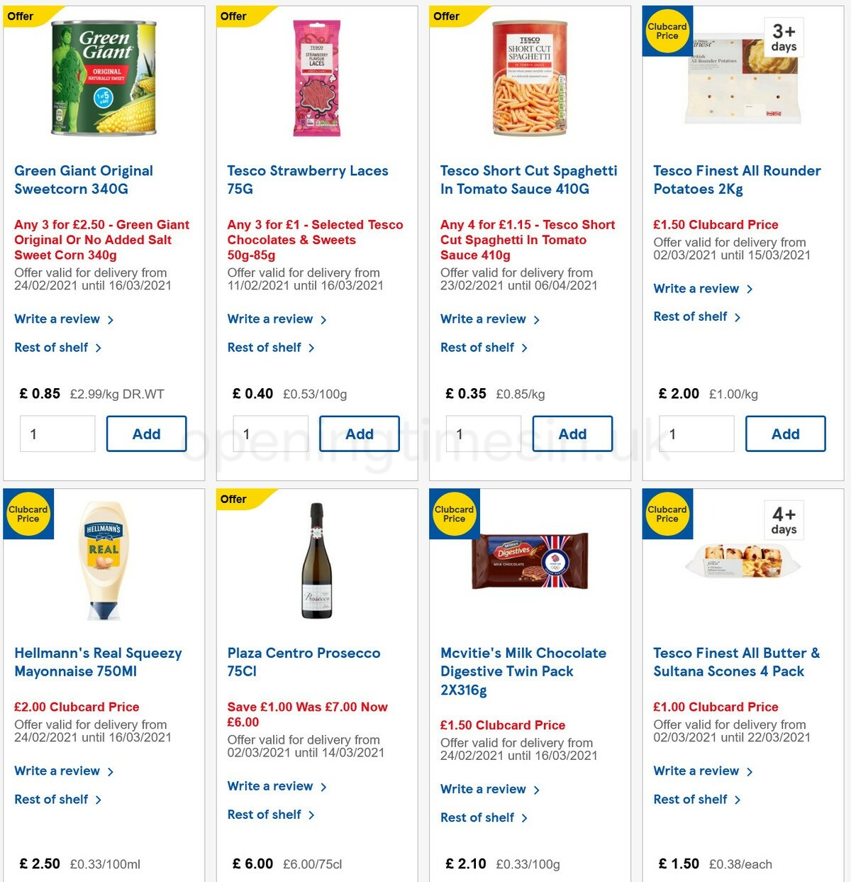 TESCO Offers from 10 March