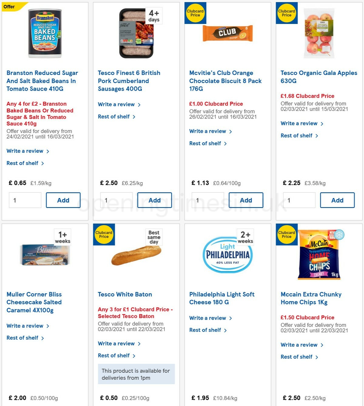 TESCO Offers from 10 March