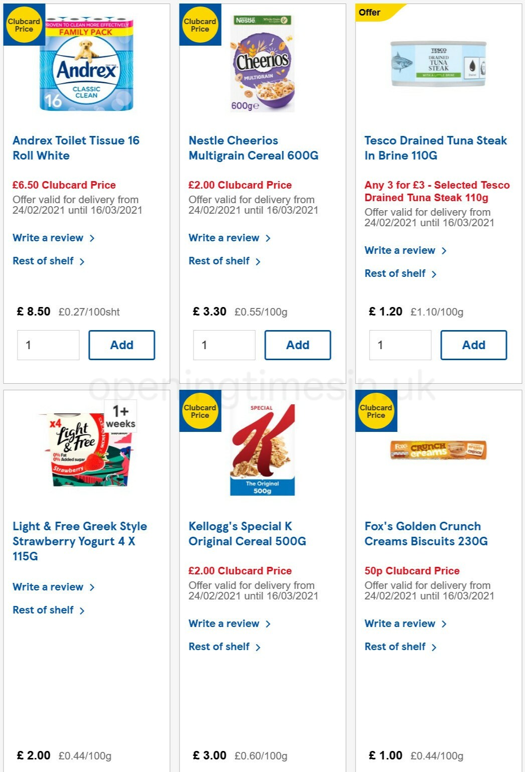 TESCO Offers from 10 March