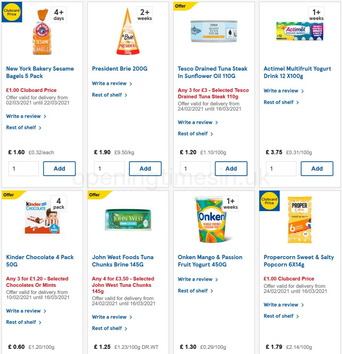 TESCO Offers from 10 March