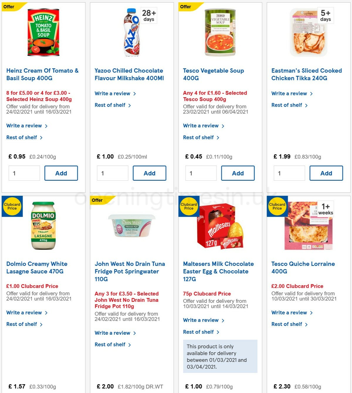 TESCO Offers from 10 March