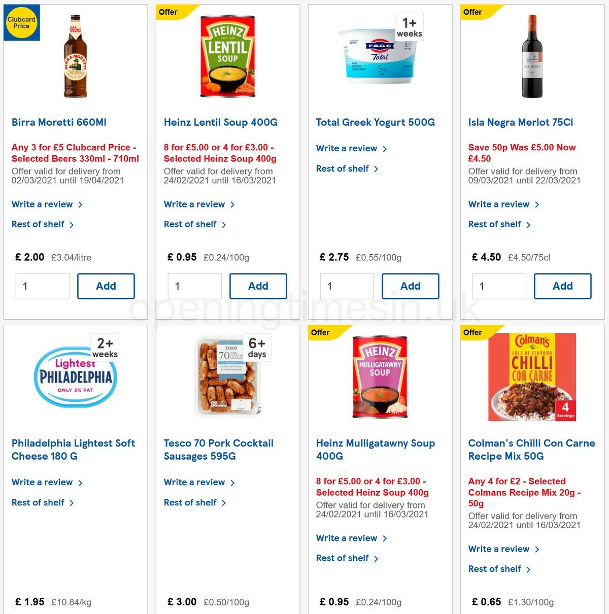 TESCO Offers from 10 March
