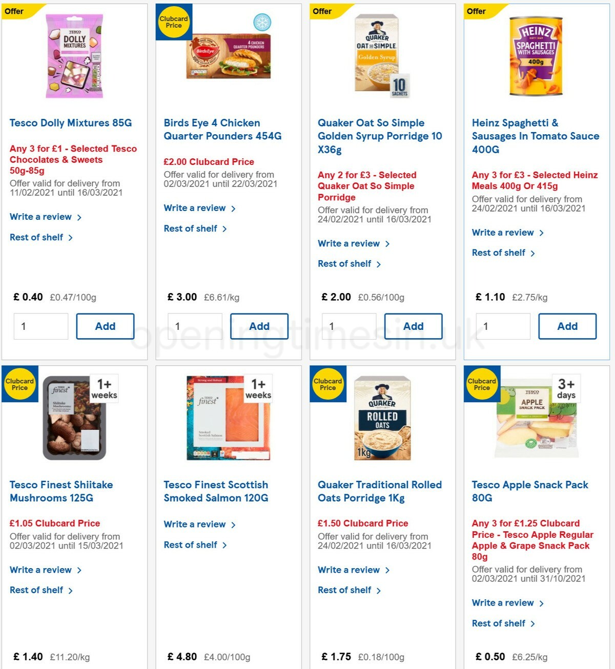TESCO Offers from 10 March