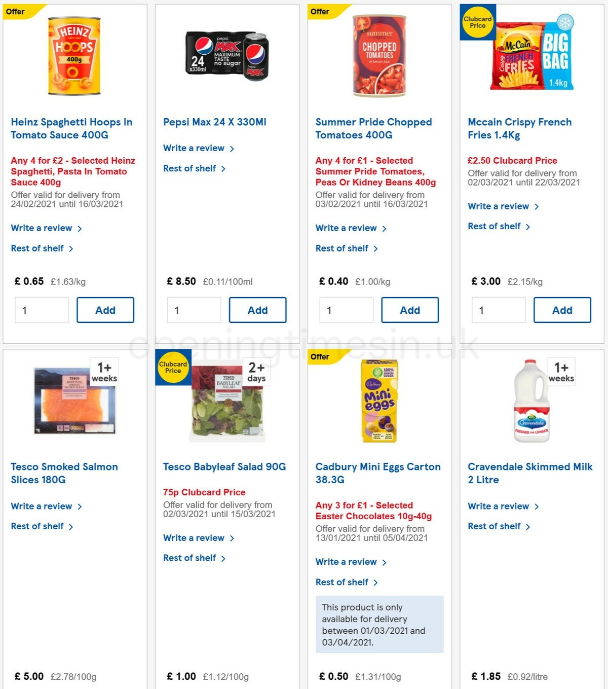 TESCO Offers from 10 March