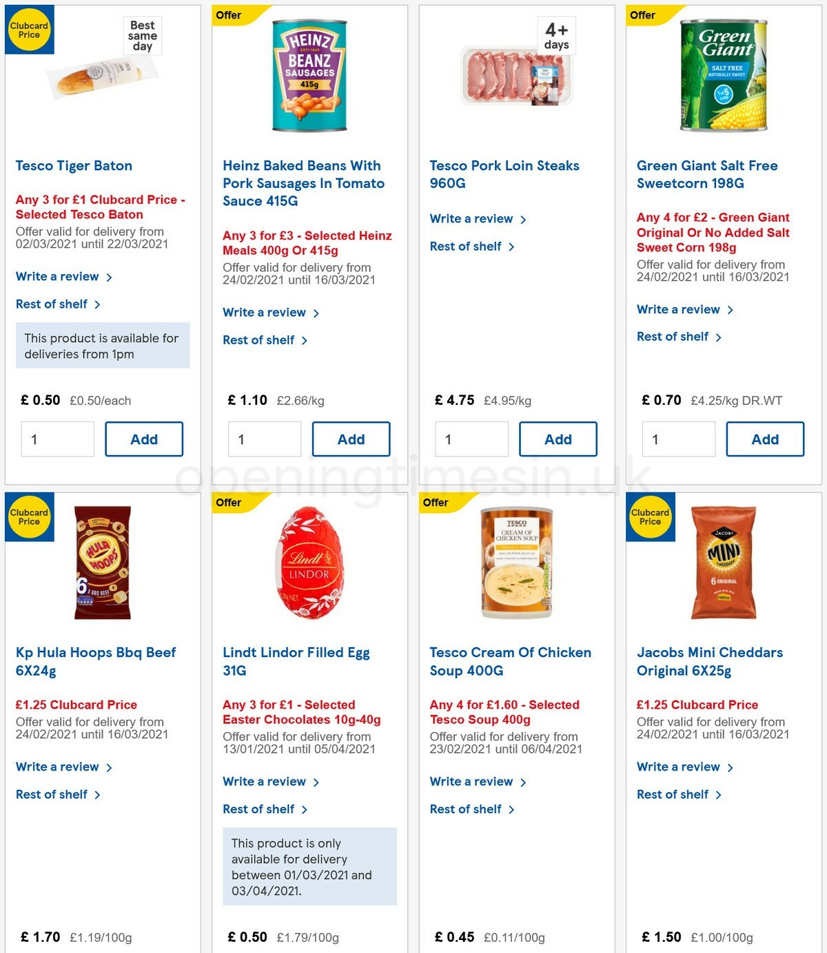 TESCO Offers from 10 March