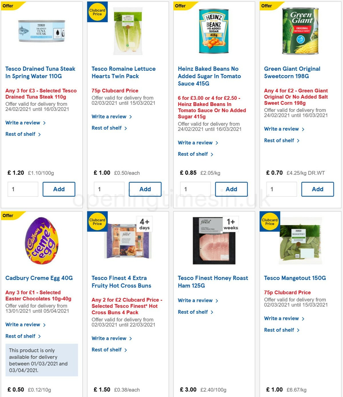 TESCO Offers from 10 March