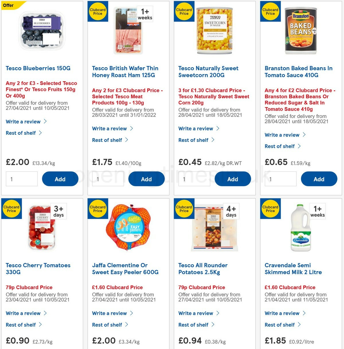 TESCO Offers from 5 May
