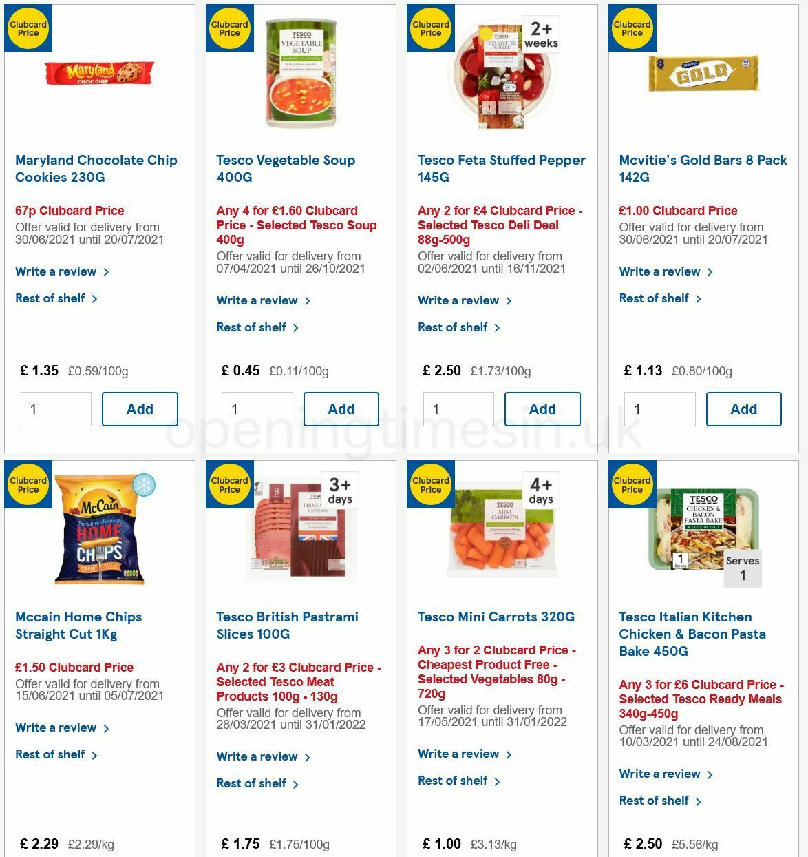 TESCO Offers from 1 July