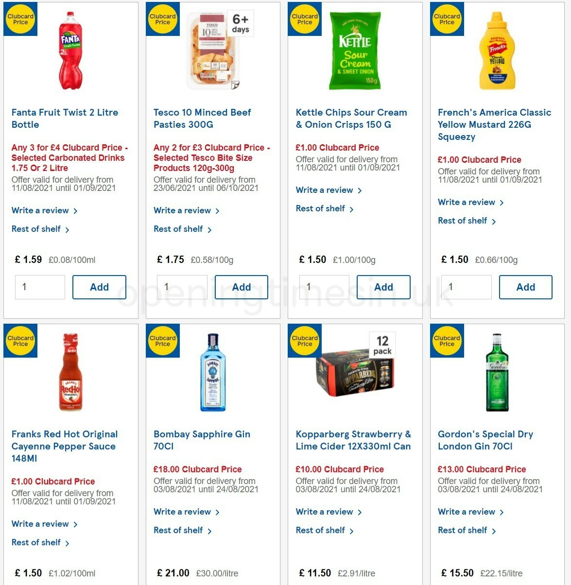 TESCO Offers from 11 August