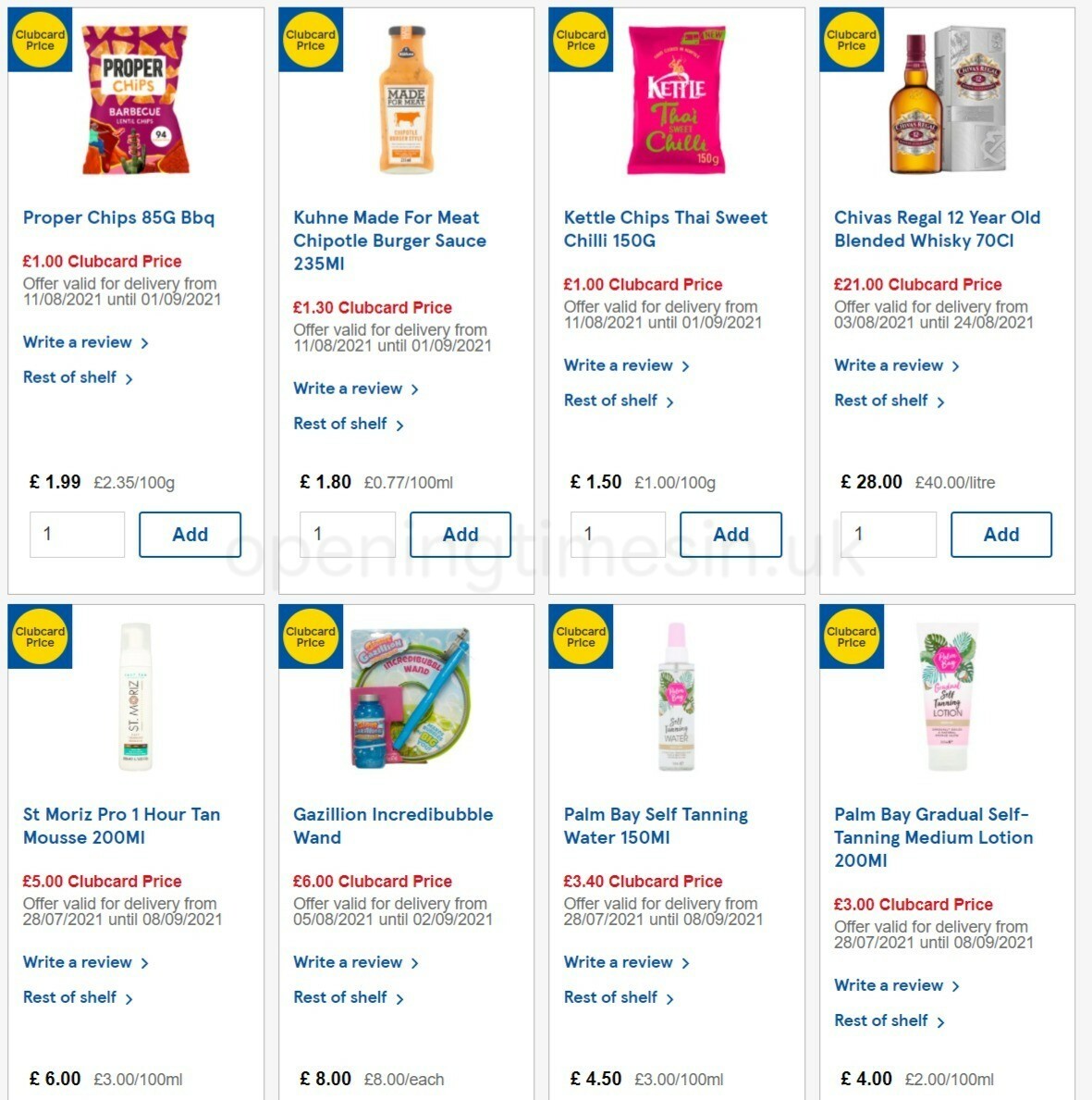 TESCO Offers from 11 August