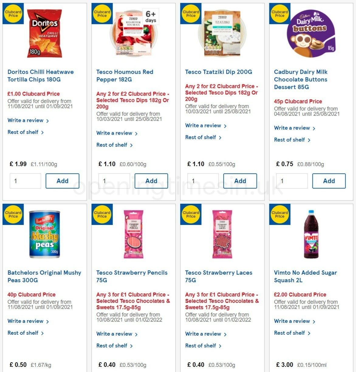 TESCO Offers from 11 August