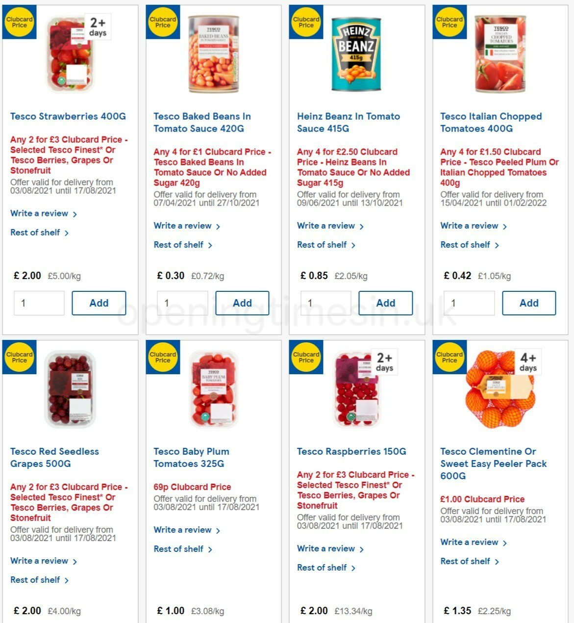 TESCO Offers from 11 August