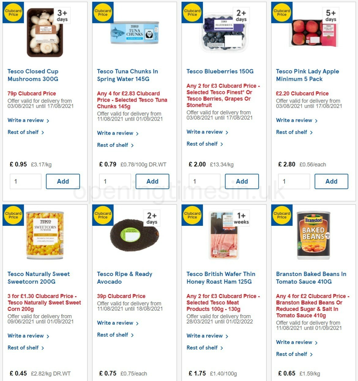 TESCO Offers from 11 August