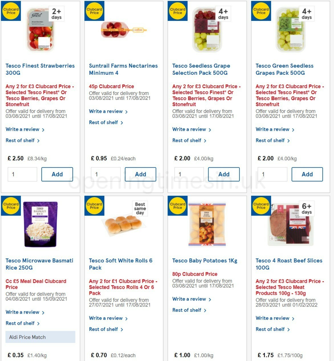 TESCO Offers from 11 August