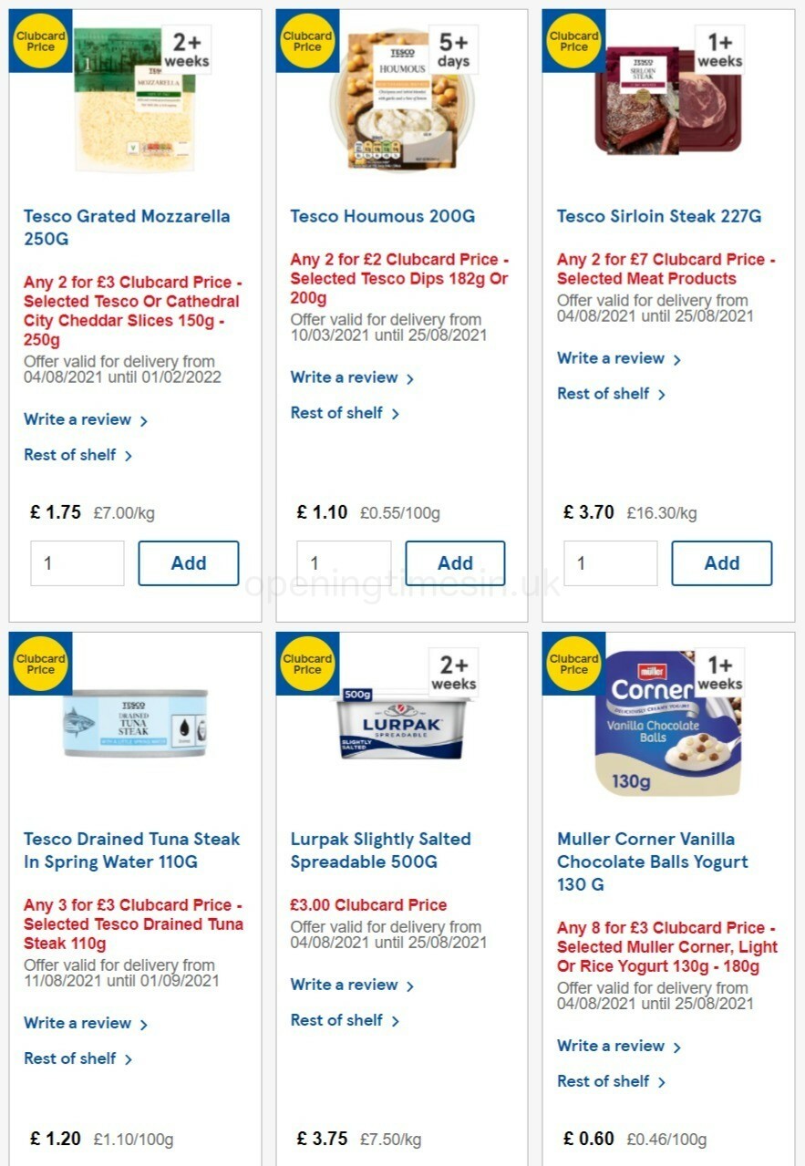 TESCO Offers from 11 August