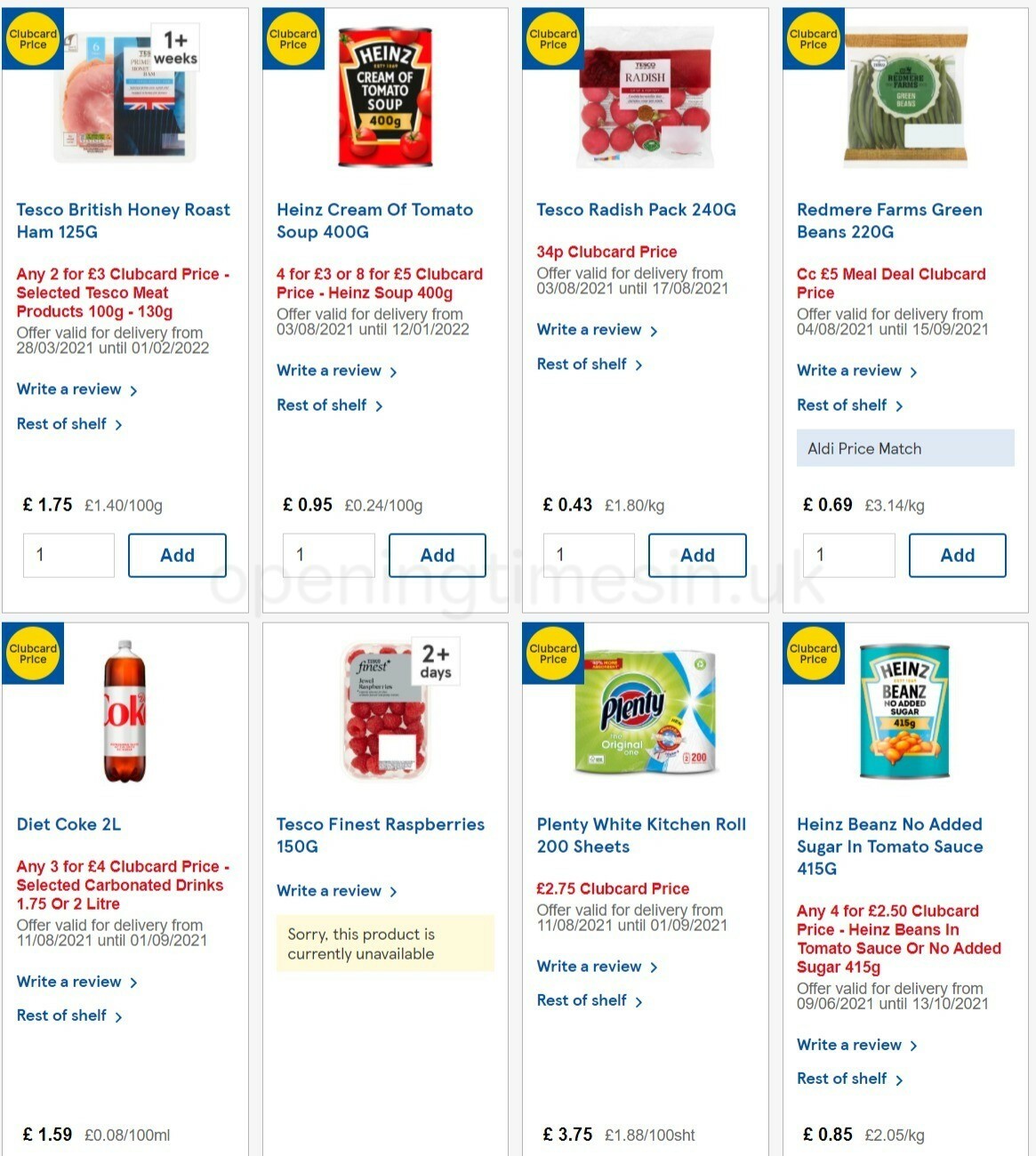 TESCO Offers from 11 August
