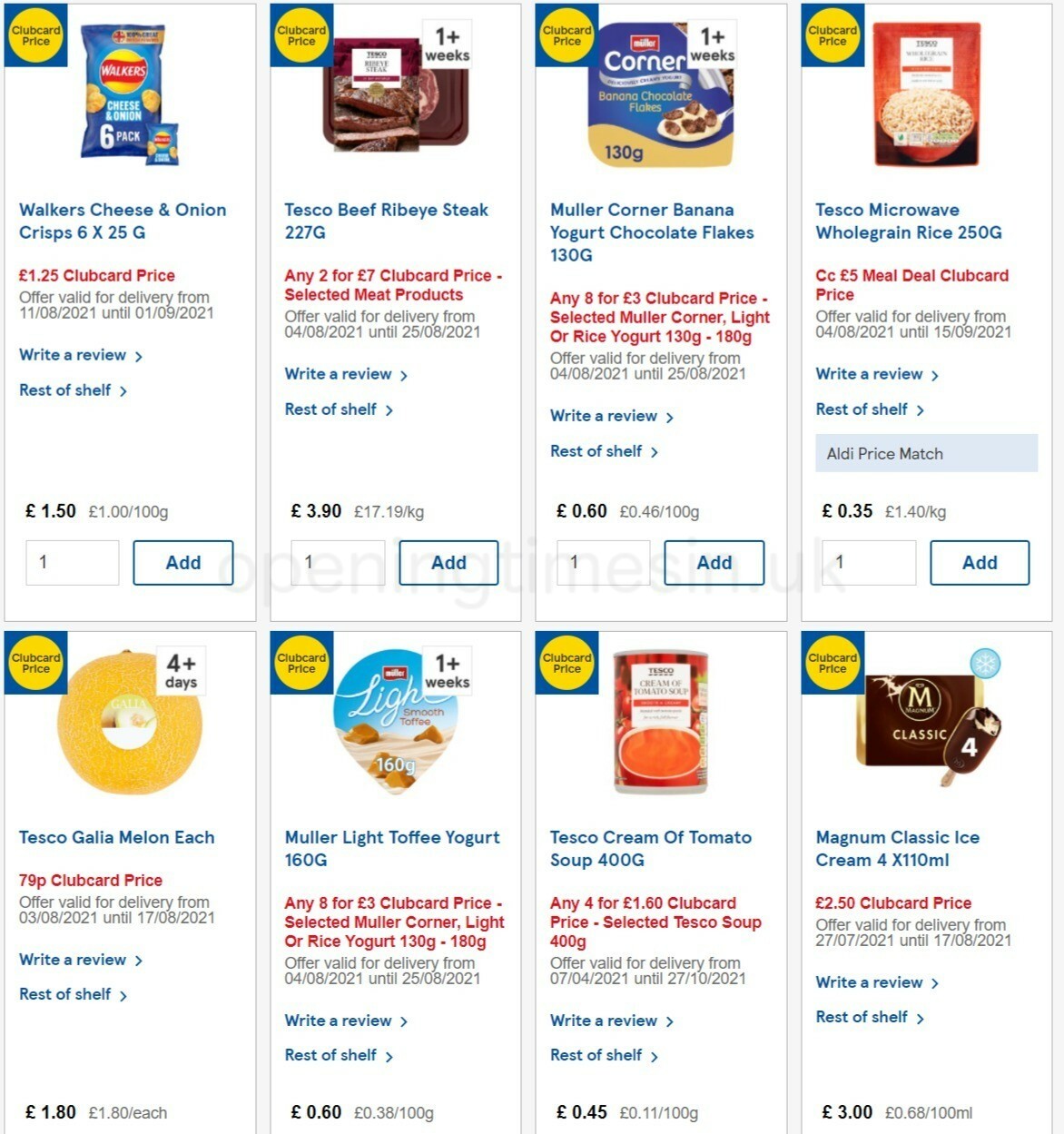 TESCO Offers from 11 August