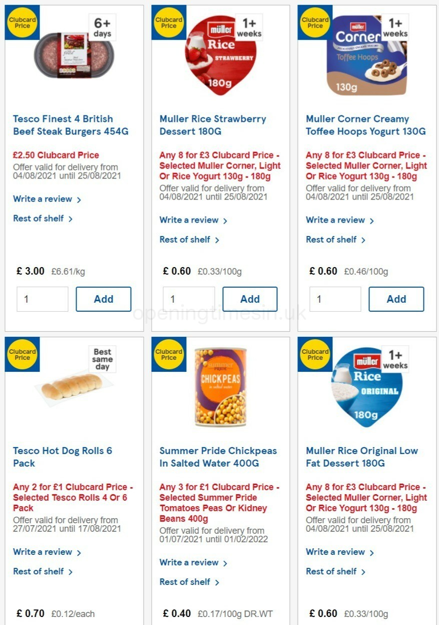 TESCO Offers from 11 August
