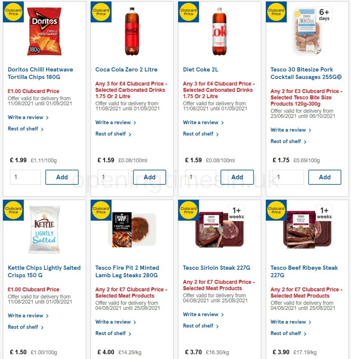 TESCO Offers from 11 August