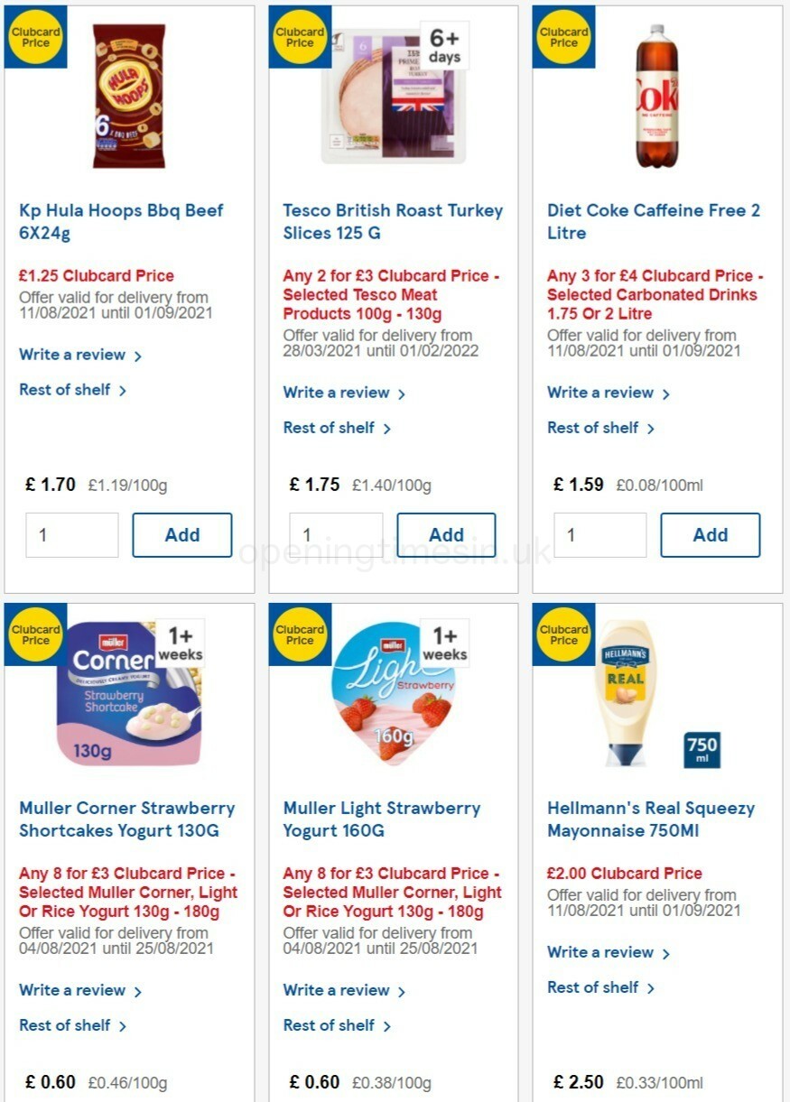 TESCO Offers from 11 August