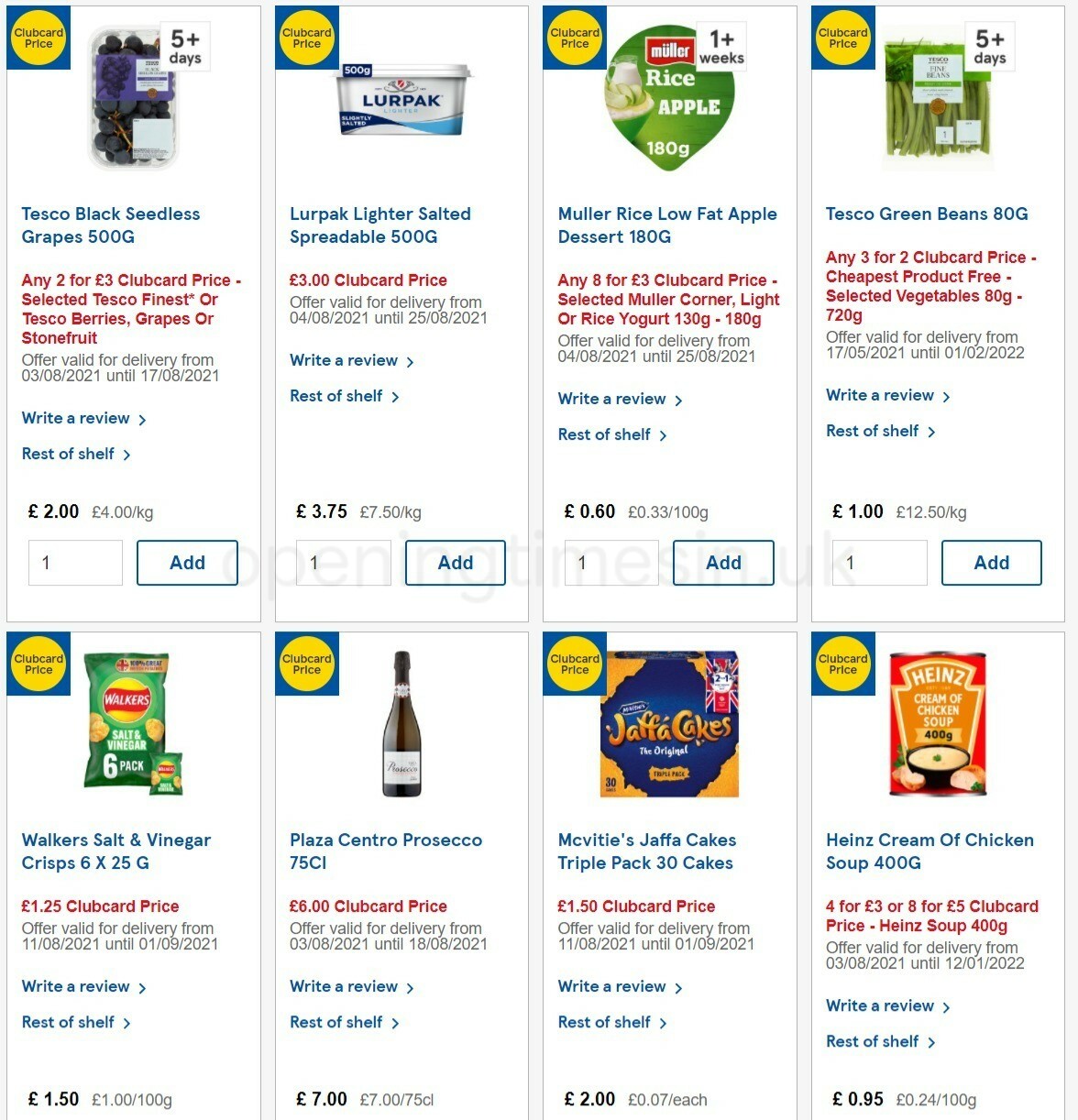 TESCO Offers from 11 August