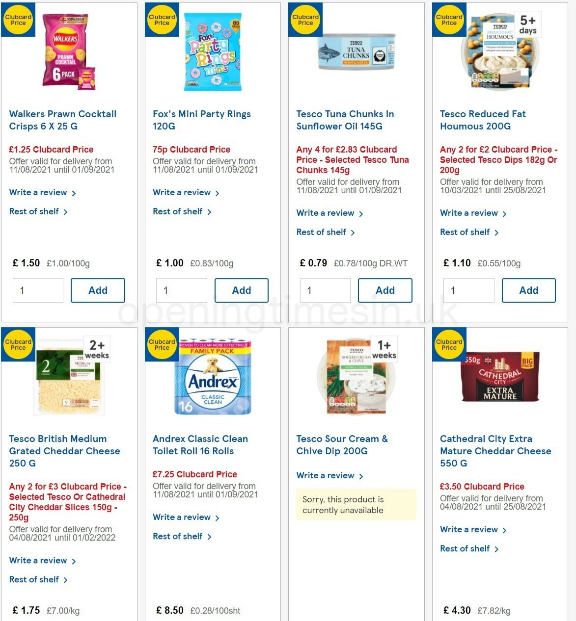 TESCO Offers from 11 August