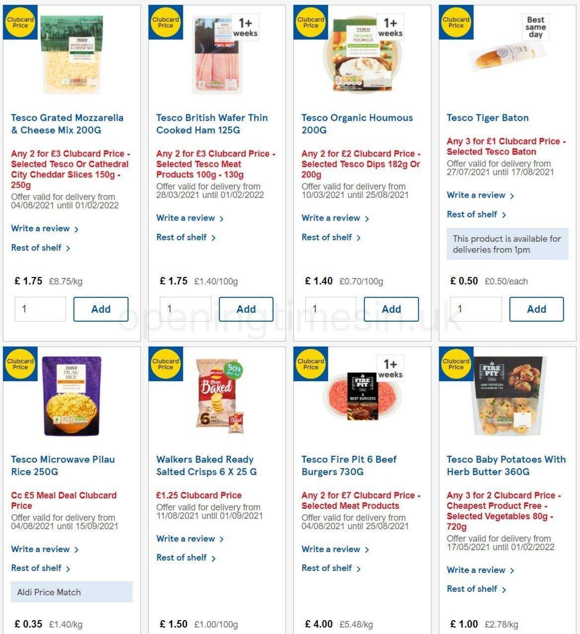 TESCO Offers from 11 August