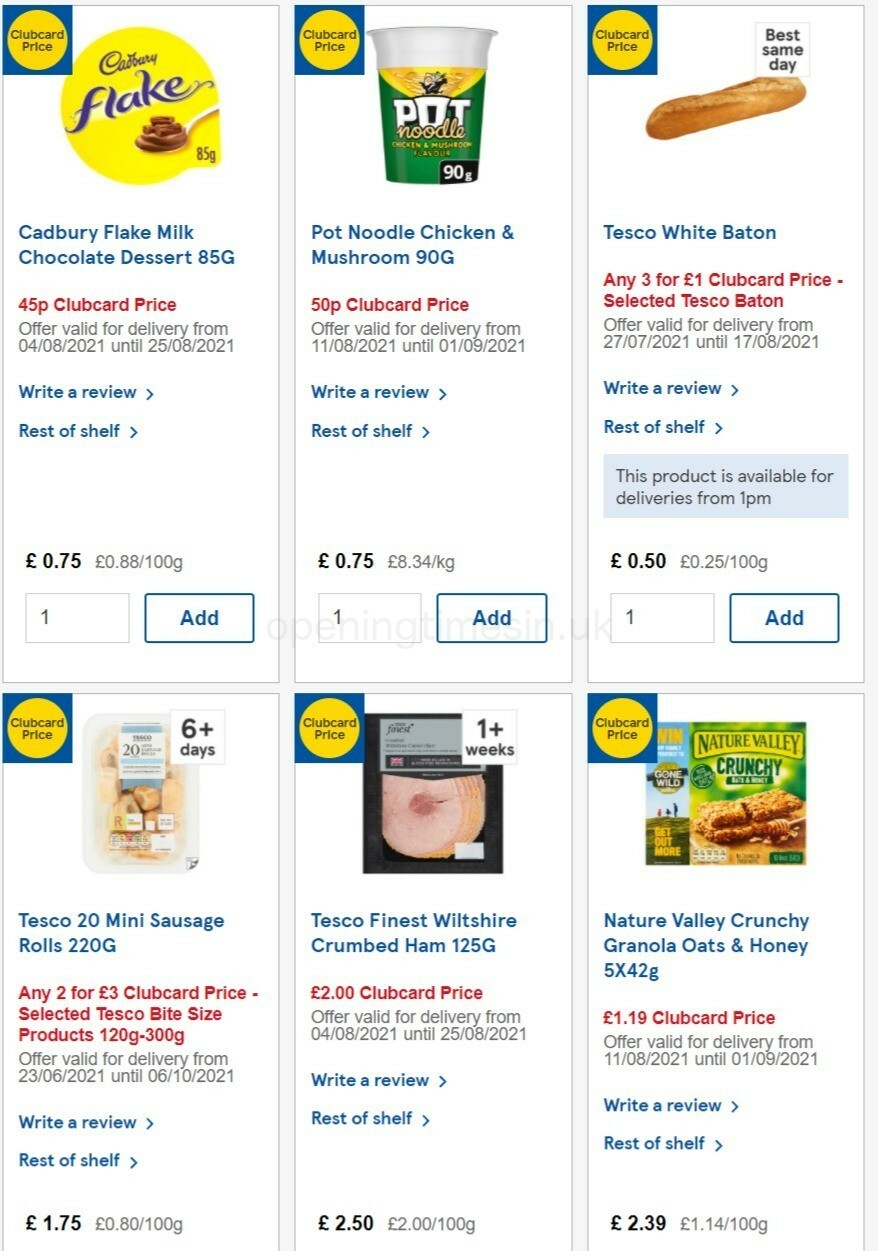 TESCO Offers from 11 August