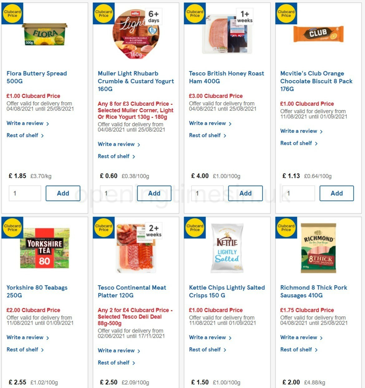 TESCO Offers from 11 August
