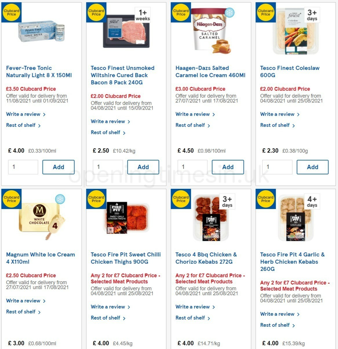 TESCO Offers from 11 August