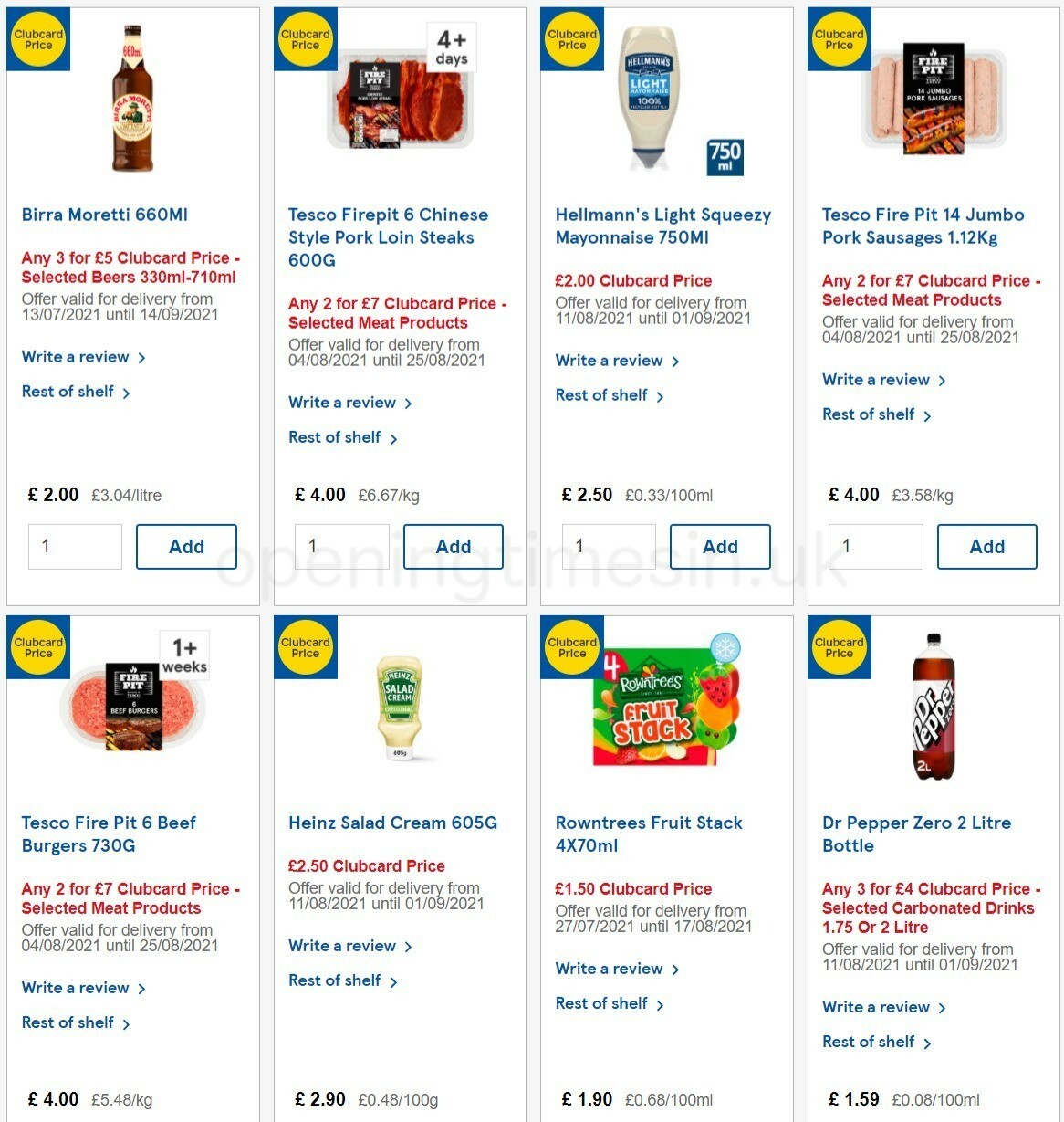 TESCO Offers from 11 August