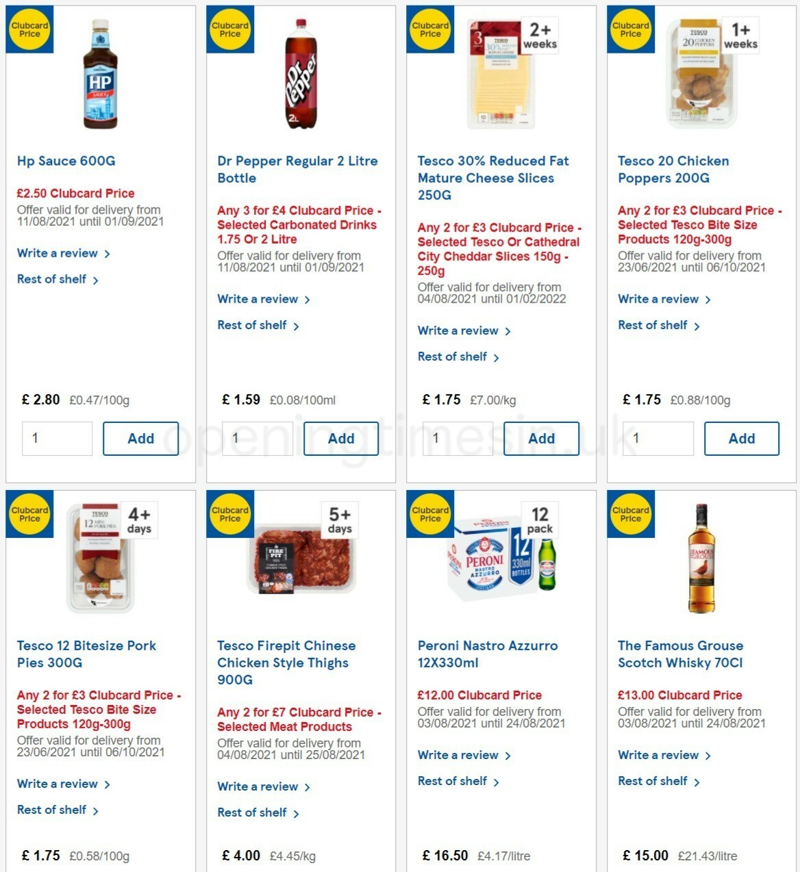 TESCO Offers from 11 August