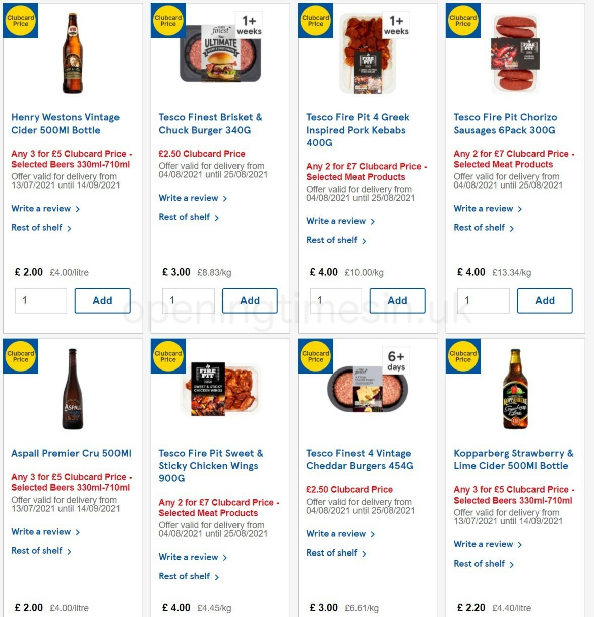 TESCO Offers from 11 August